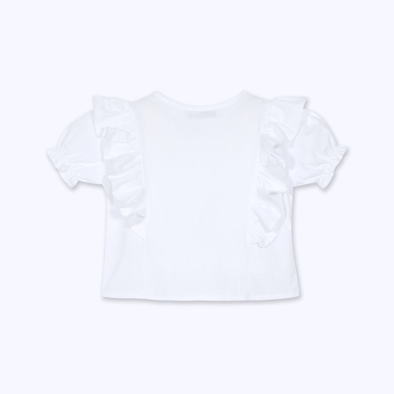 Blusa vuelos blanca