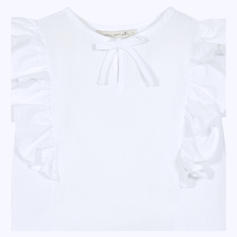 Blusa vuelos blanca