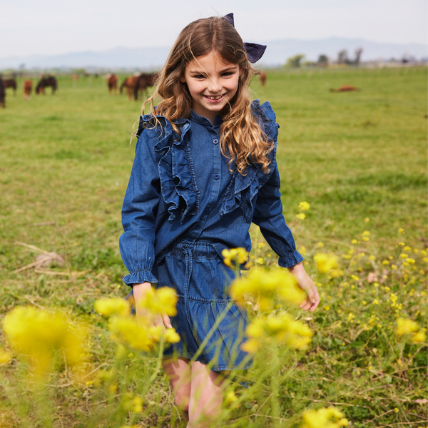 Blusa Jeans vuelos azul