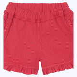 Short vuelitos jeans rayado rojo